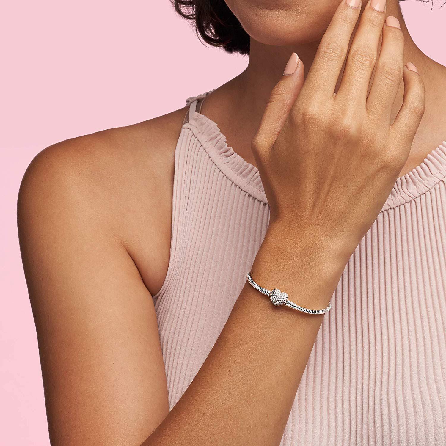 Pandora Moments Pave Herzverschluss Schlangenkette Armband 16 cm Pandora Moments Pave Herzverschluss Schlangenkette Armband 16 cm